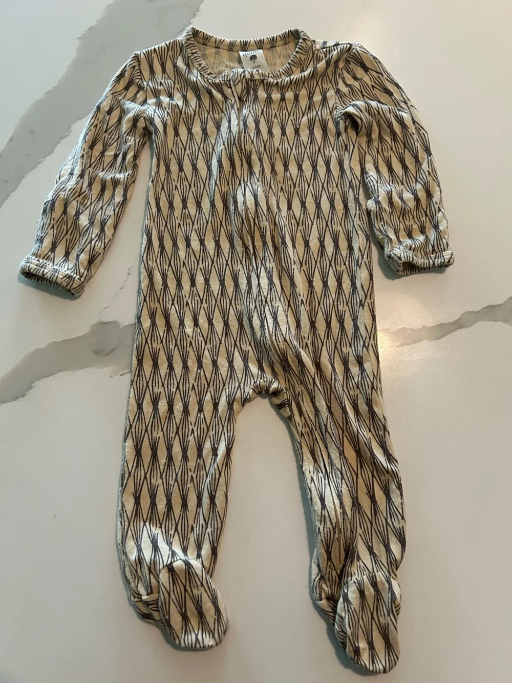 kate quinn Baby Footie Sleepers Set in Olive, Cream, and Tan Prints